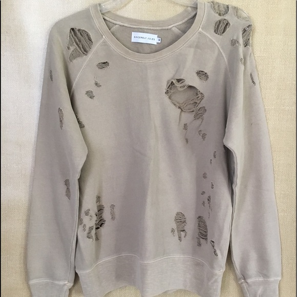 distressed sweatshirt with holes